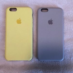 Yellow and lilac apple iPhone 6/6s silicon cases